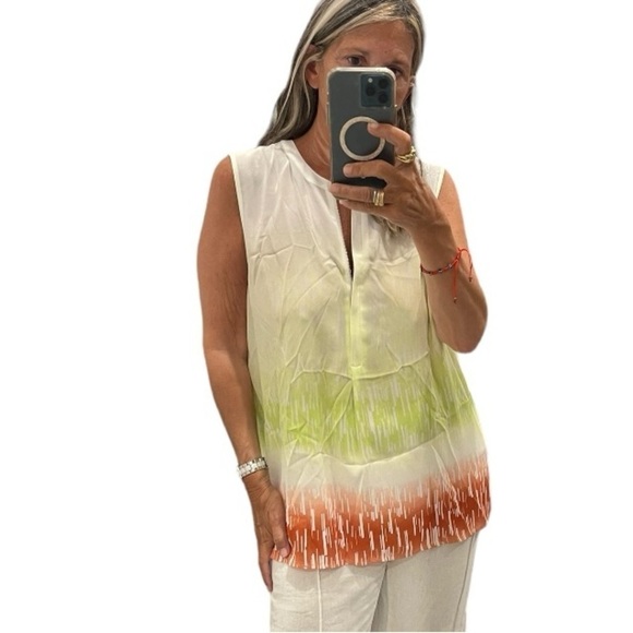 CHAUS New York Sleeveless Front Zipper Blouse Top.Size L - Picture 5 of 13